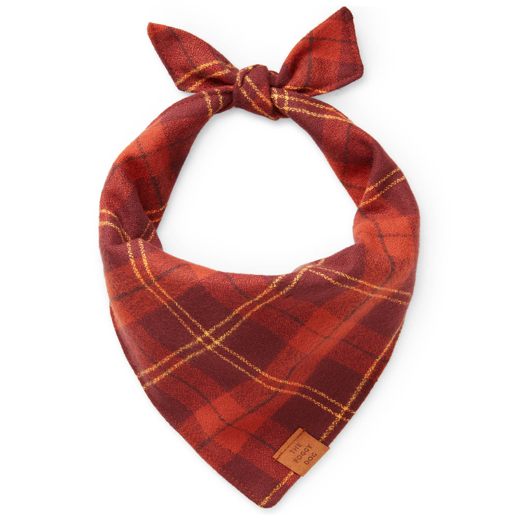 Cider Plaid Flannel Fall Dog Bandana