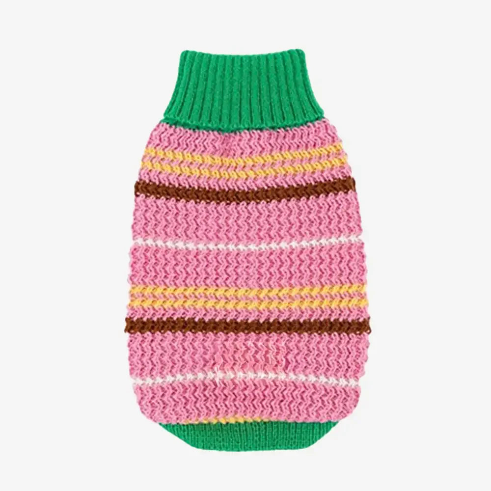 Color Blocked Striped Dog Sweater For Small Dogs
