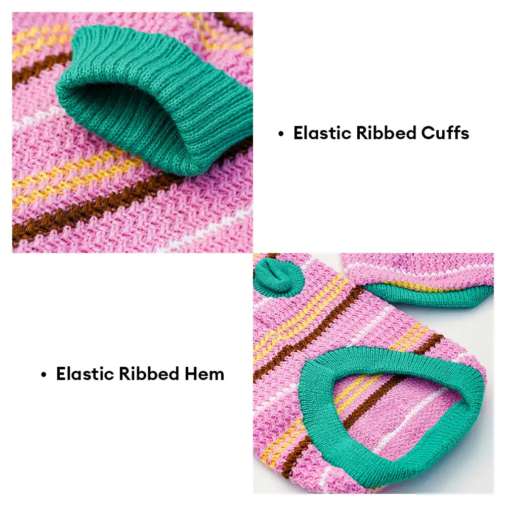 Color Blocked Striped Dog Sweater For Small Dogs