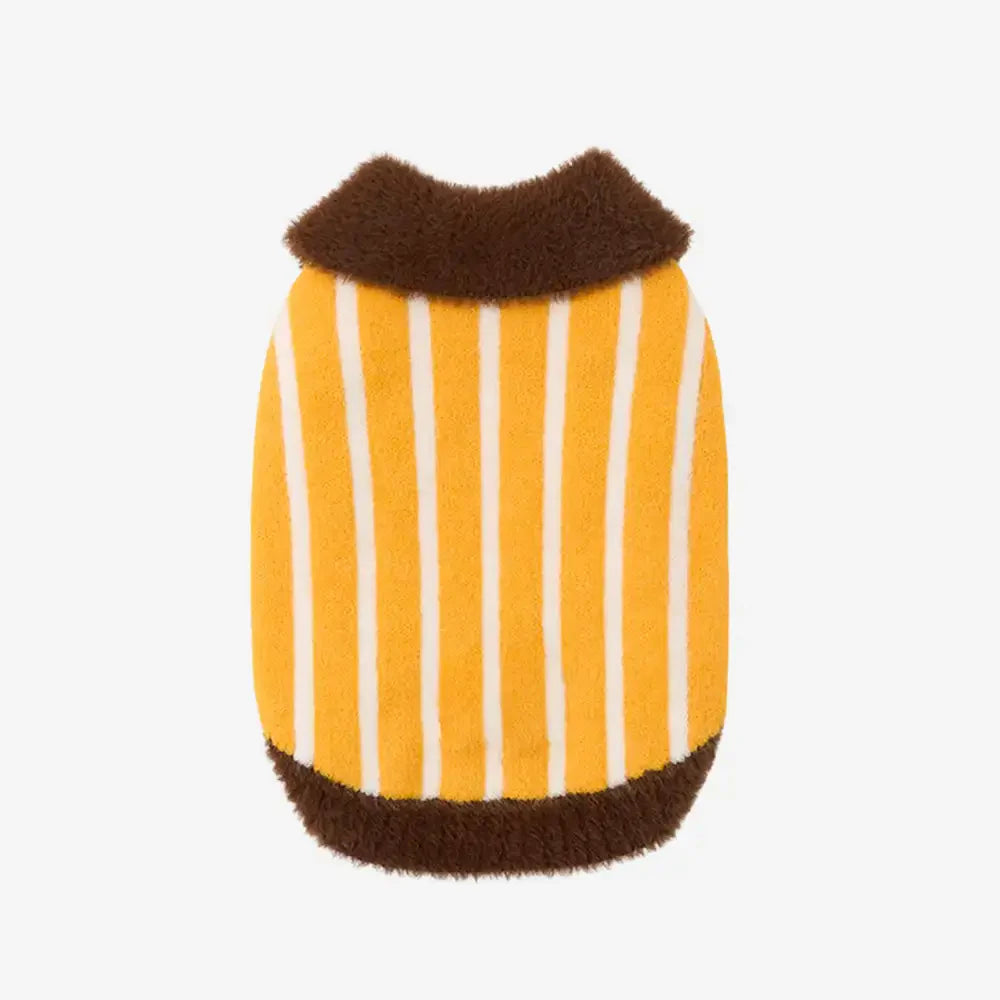 Color Blocked Striped Polo Collar Dog Sweater For Small Dogs