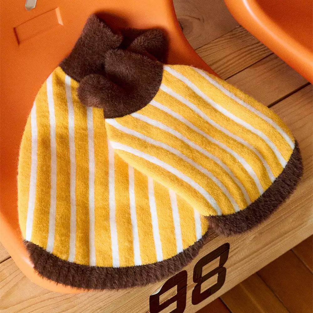 Color Blocked Striped Polo Collar Dog Sweater For Small Dogs