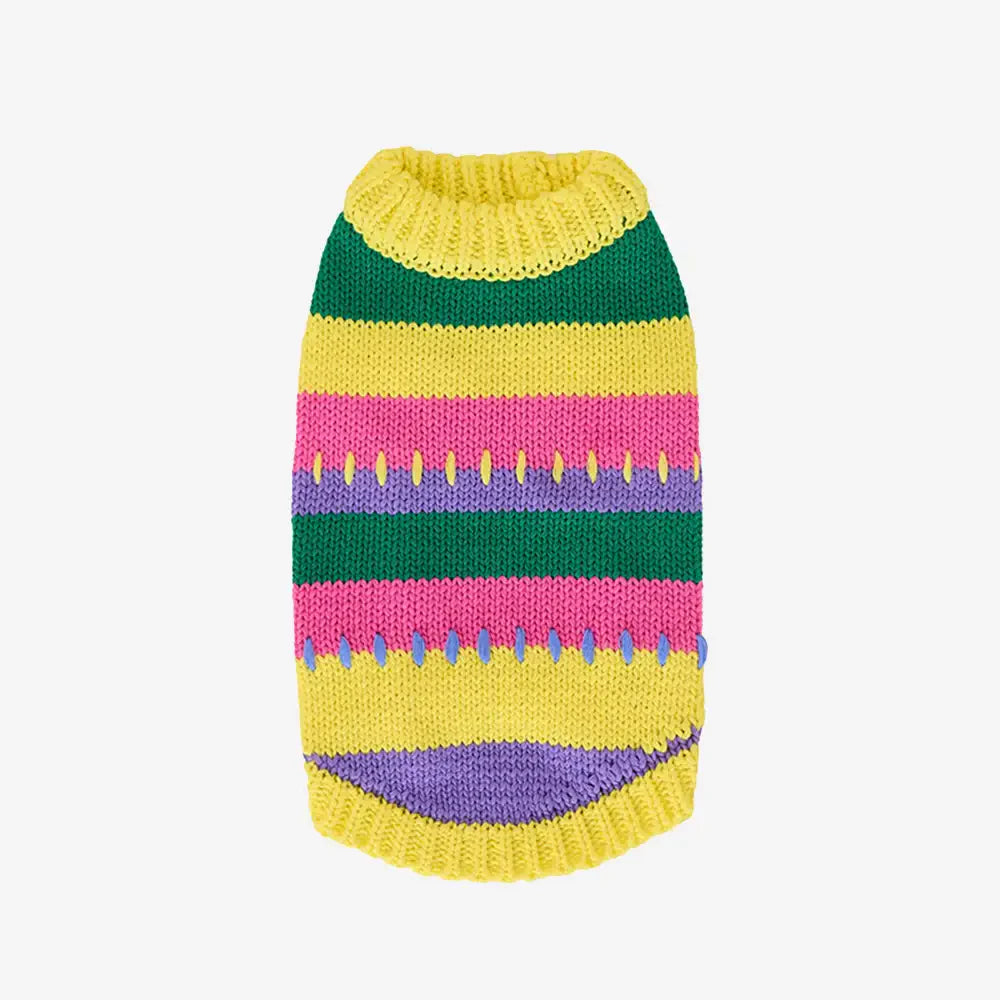 Color Blocked Striped Sleeveless Dog Sweater For Small Dogs