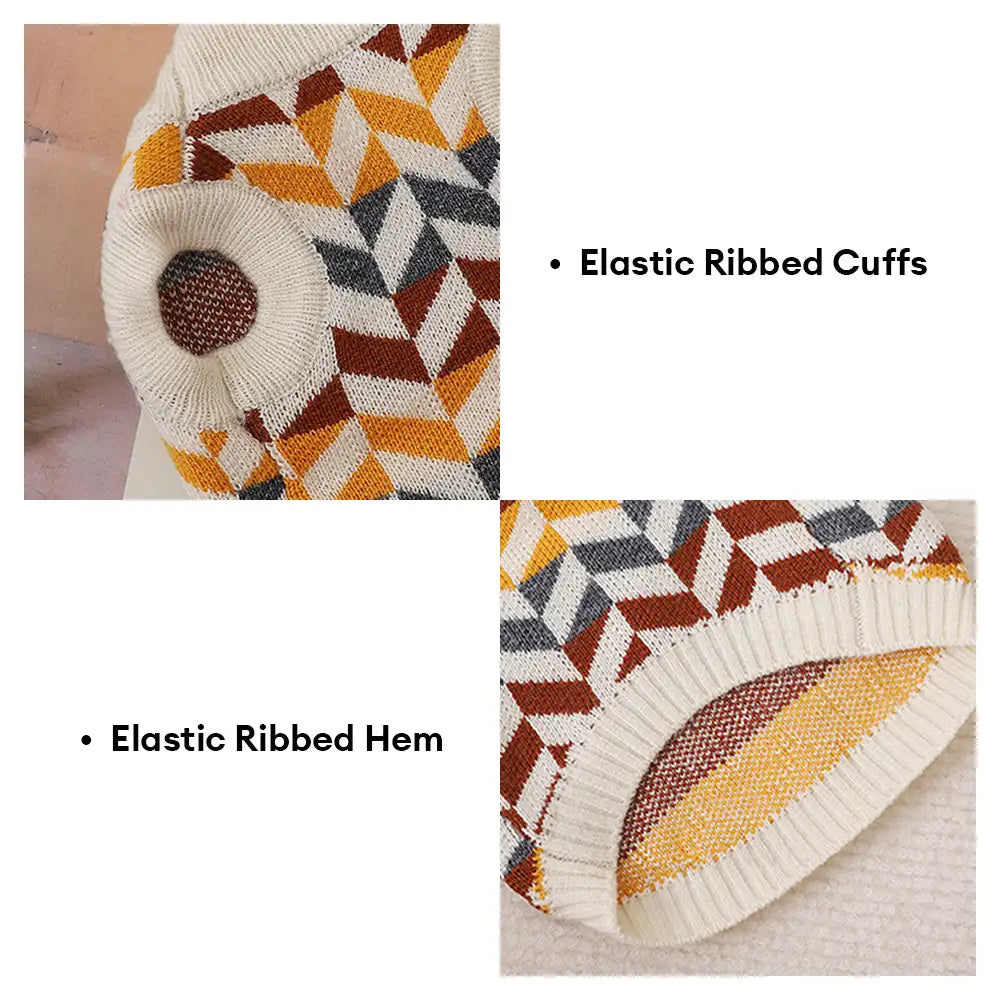 Diamond Striped Dog Sweater For Small Dogs