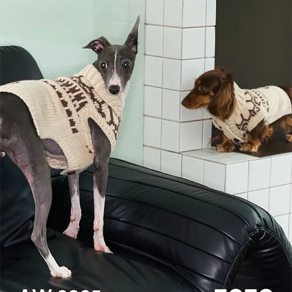 Fair Isle Pattern Sleeveless Dog Sweater For Small Dogs