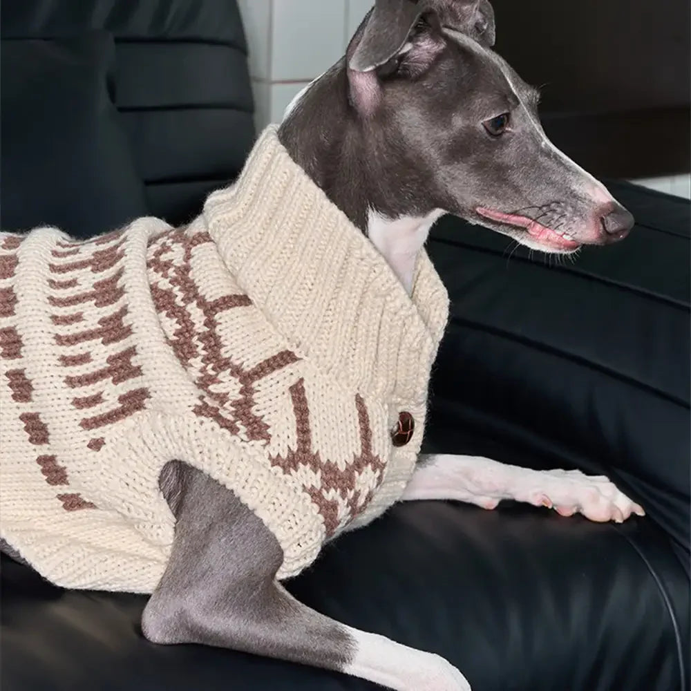 Fair Isle Pattern Sleeveless Dog Sweater For Small Dogs