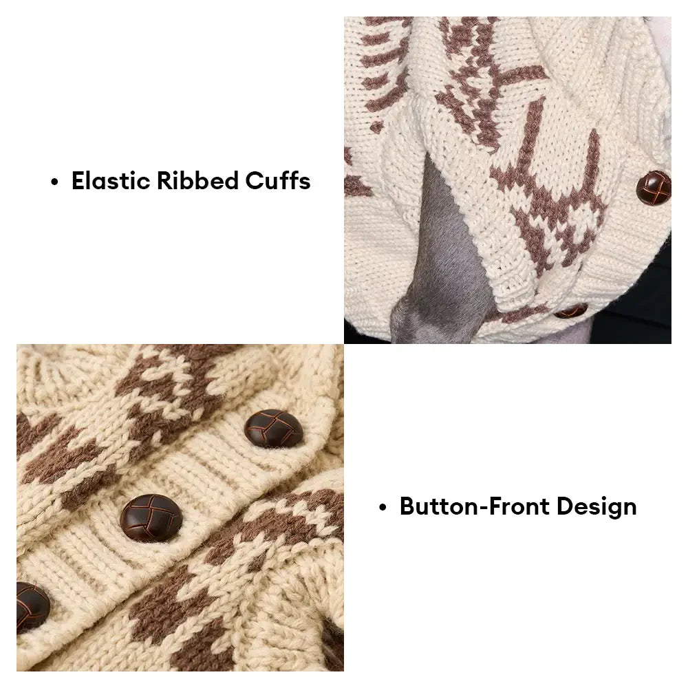 Fair Isle Pattern Sleeveless Dog Sweater For Small Dogs