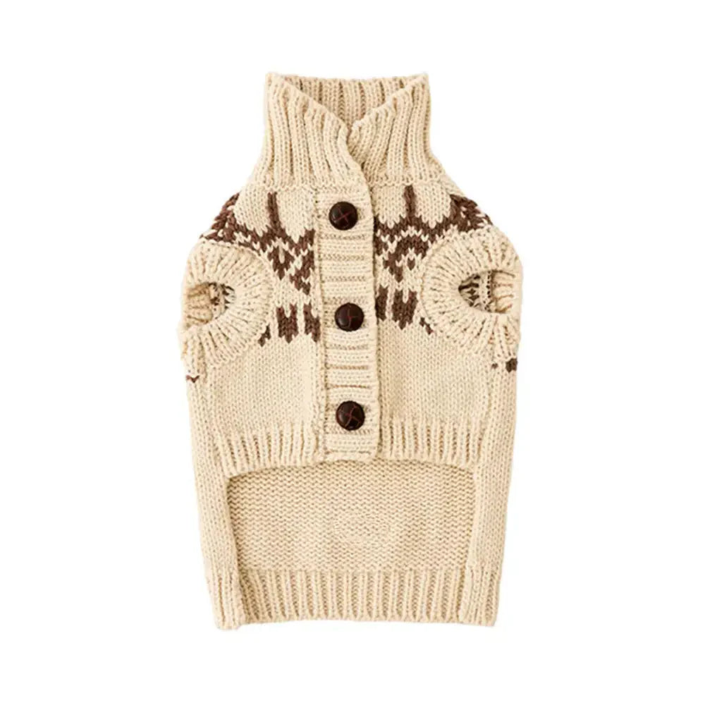 Fair Isle Pattern Sleeveless Dog Sweater For Small Dogs