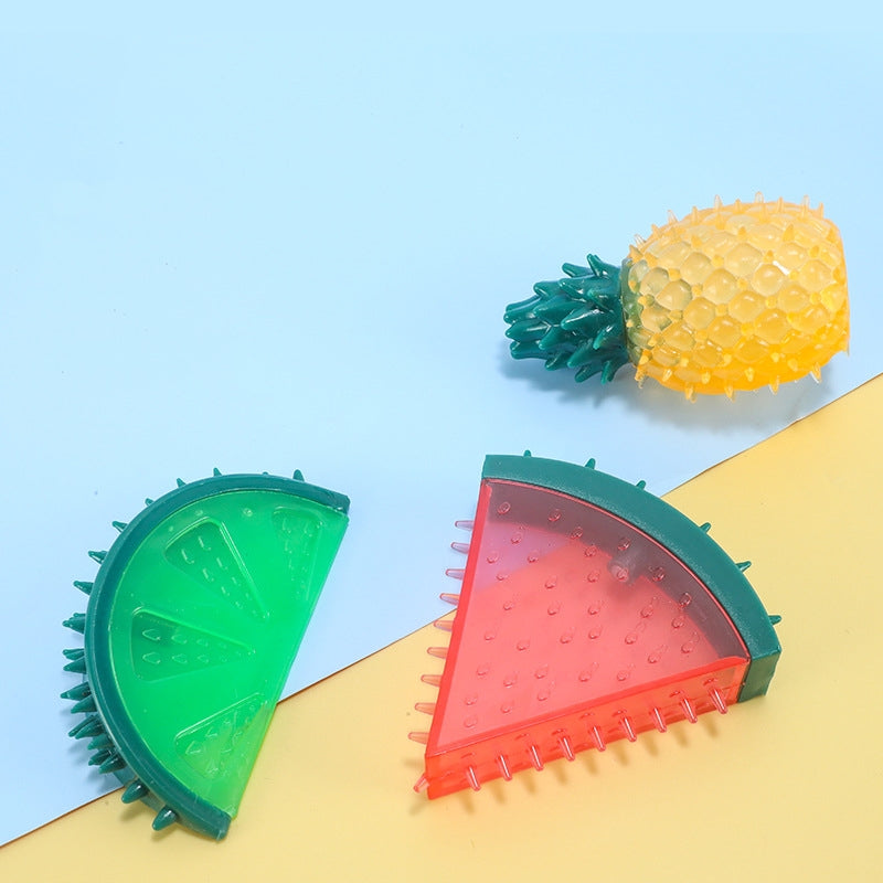 Teething Rubber Water-filled Frozen Fruit Shape Dog Toy