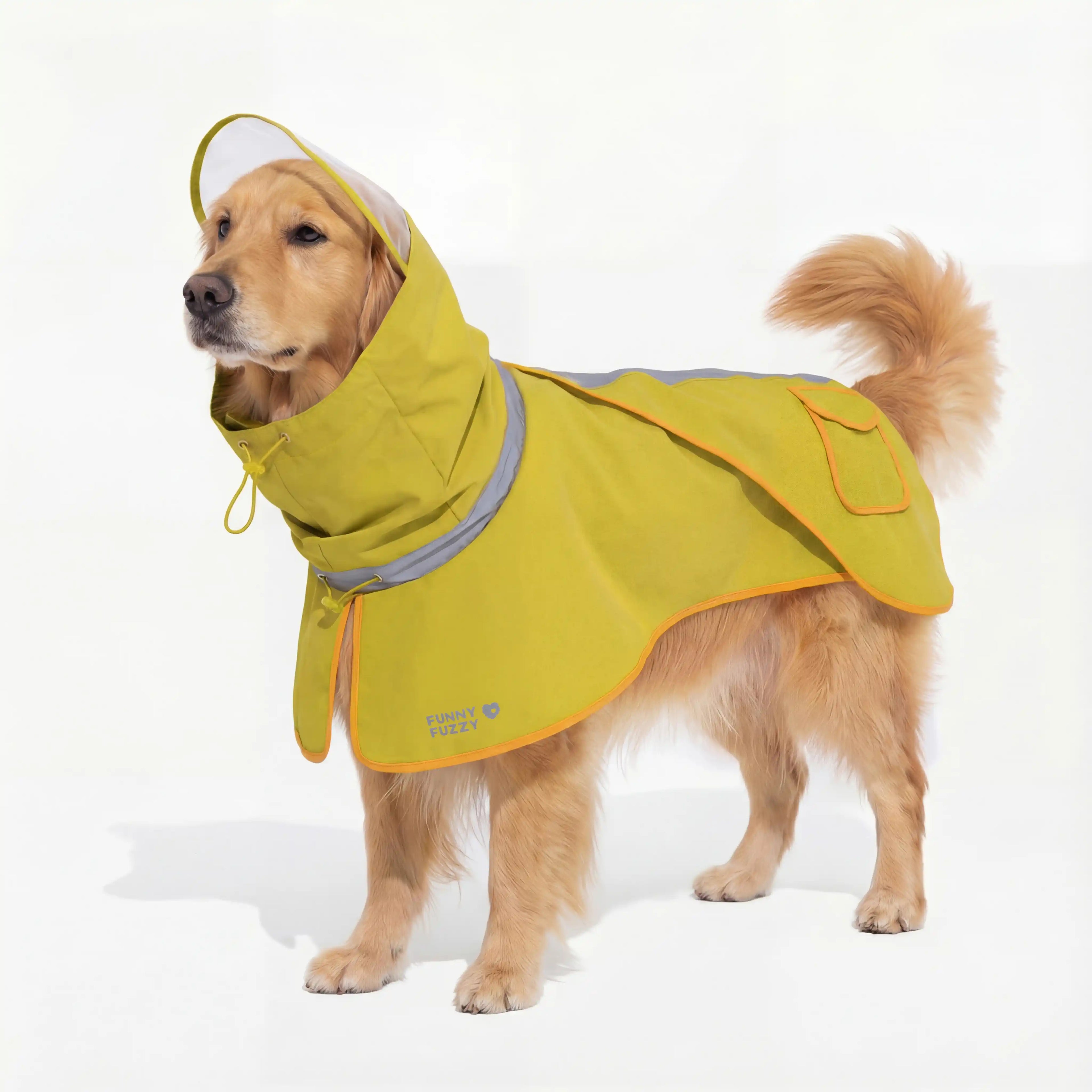 Adjustable Reflective Waterproof with Pocket Dog Human Matching Raincoat-Stay Dry